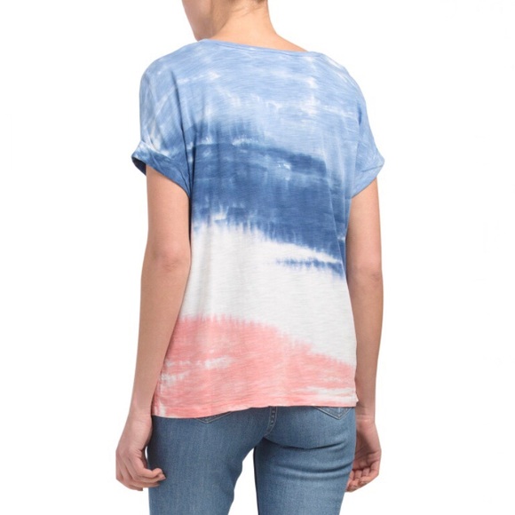 CG SPORT Tie Dye Tee Boxy Short Sleeve Rolled Cuff T-Shirt NWT - Picture 2 of 7